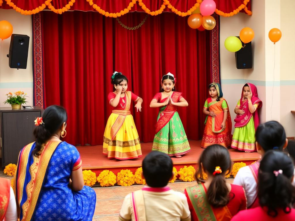 Children performing a cultural dance on stage