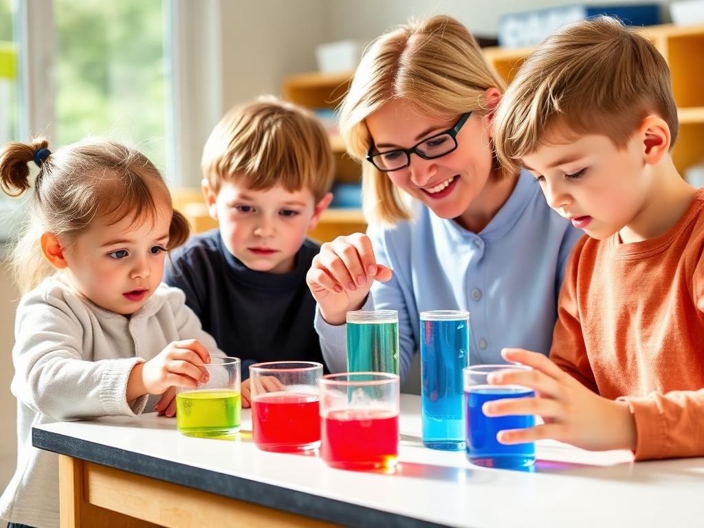 Children doing a science experiment