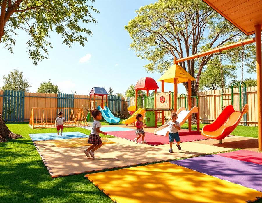 Children playing in safe outdoor area